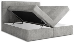 Világosszürke ágyneműtartós boxspring ágy 180x200 cm Palta – Makamii