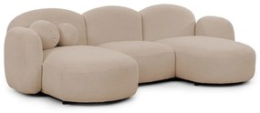 Világosbarna buklé (U alakú) sarokkanapé Orbit – Ropez