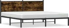 vidaXL füstös tölgy színű fém ágykeret matrac nélkül 183 x 213 cm
