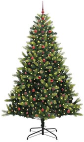 Mesterséges Hajlított Karácsonyfa 300 LED-del Zöld 240 cm