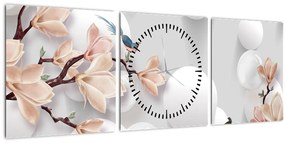 Kép - tavasz (órával) (90x30 cm)
