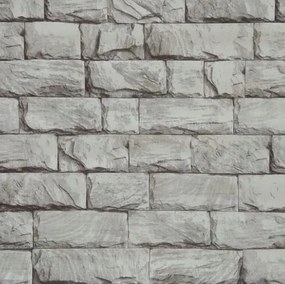 Tégla kő tapéta Retro szürke L131303