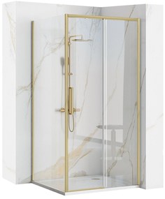 Rea Rapid Slide, zuhanykabin tolóajtóval 140 (ajtó) x 90 (fal), 6mm átlátszó üveg, arany matt profil, KPL-K5656