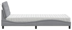 világosszürke szövet ágy matraccal 90x200 cm