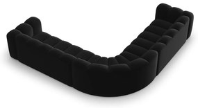 Antracitszürke bársony moduláris sarokkanapé Lupine – Micadoni