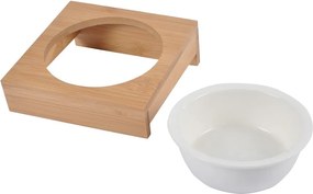 Bambusz tálka állvánnyal kutyáknak ø 12 cm – Love Story