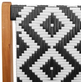 Kerti pad Fekete és fehér 122x76x73.5 cm Tömör akácfából