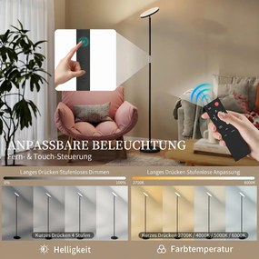 Állólámpa, RGB 350°-ban forgatható fejjel, fekete
