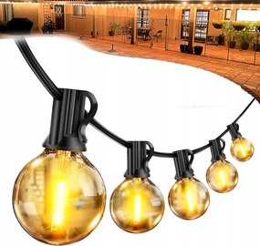 Kerti Fényfüzér Lámpa 18M Lánc 30+1 Izzó Erkély Terasz