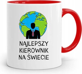 Piros Bögre A Vezetőnek A Legjobb Vezető Nyomtatott Fényképpel