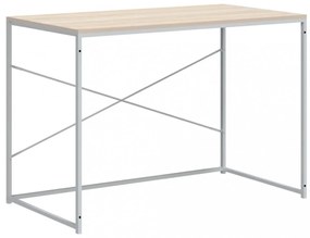 fehér-tölgyszínű szerelt fa számítógépasztal 110 x 60 x 70 cm