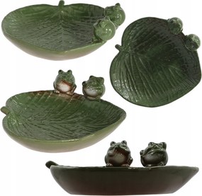 Kerámia itató békákkal h8,7cm Víz- És Gabonatál Madaraknak Kert