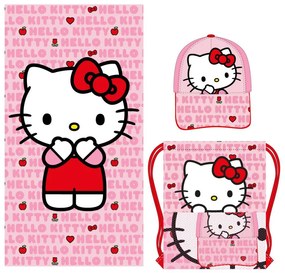 Hello Kitty Apple törölköző, tornazsák, baseball sapka szett