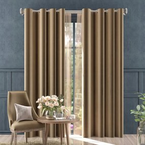 Függöny átvezető velúr Moradi Karamell 140x250cm