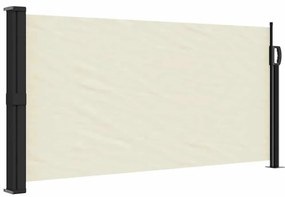 krémszínű behúzható oldalsó napellenző 100 x 500 cm