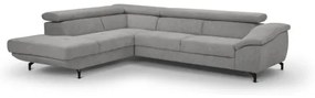 Bővíthető sarokkanapé tárolóval L alakú BRESCIA balos szürke
