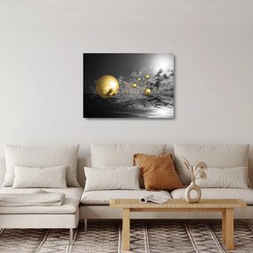 Okker gömbök képe (üvegen) (70x50 cm)