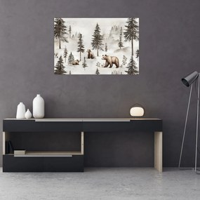 Kép - Erdő medvékkel (90x60 cm)