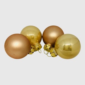 Pezsgőszínű üveg karácsonyi gömb szett 16*3cm