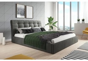 Kárpitozott ágy ADLO mérete 140x200 cm Sötétszürke