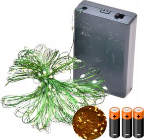 Karácsonyfa Fények Led Drót 100 Meleg Elemes