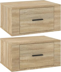 vidaXL 2 db sonoma tölgy falra szerelhető éjjeliszekrény 50x36x25 cm