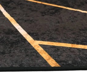 fekete-arany mosható csúszásgátló szőnyeg 190 x 300 cm