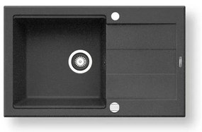 Pyramis 70083701 - SPARTA PLUS LUX 78x48 cm gránit konyhai mosogató, fekete