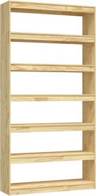 vidaXL tömör fenyőfa könyvszekrény/térelválasztó 100 x 30 x 200 cm