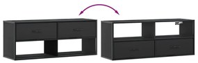 fekete szerelt fa és fém TV-szekrény 100x31x39,5 cm