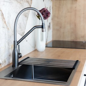 Laveo Colina, magas mosogatócsaptelep U-alakú kifolyóval, matt fekete, LAV-BCO_B78D