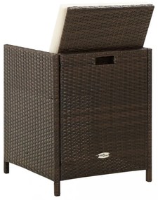 4 db barna polyrattan kerti szék párnával