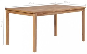 tömör tíkfa kerti asztal 150 x 90 x 77 cm