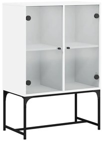 fehér kisszekrény üvegajtókkal 69x37x100 cm