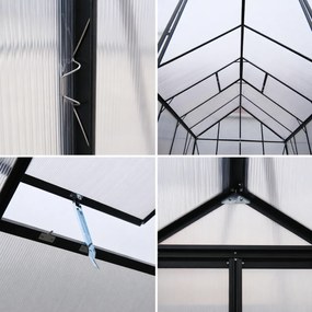 Furnigo Kerti üvegház 310x250x195 cm + alap - fekete