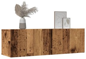 2 db antik fa színű falra szerelhető TV-szekrény 100x30x30 cm