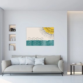 Kép - Absztrakt festmény a strandról N⁰1 (90x60 cm)