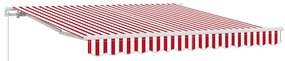 Behúzható napellenző Piros és fehér 350 x 250 cm szövet