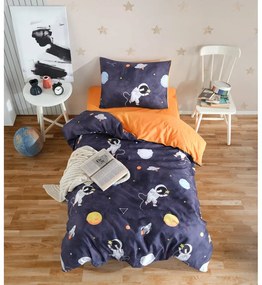 Sötétkék-narancssárga egyszemélyes gyerek ágyneműhuzat 140x200 cm Astron – Mijolnir