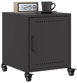 2 db fekete acél éjjeliszekrény 36x39x43,5 cm