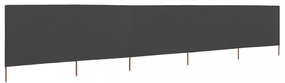antracitszürke szövet 5-paneles szélfogó 600 x 120 cm