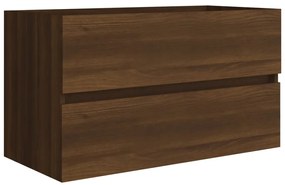 Barna tölgy színű szerelt fa mosdószekrény 80 x 38,5 x 45 cm