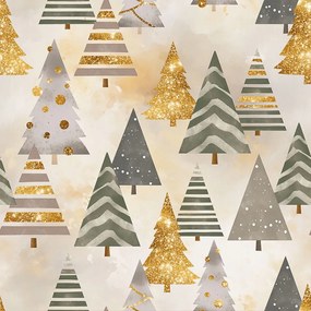 Mg Tk Karácsonyfa asztalterítő bézs BN271 160cm 0,5m