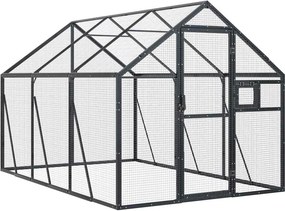 vidaXL antracit alumínium madárház 1,79 x 3 x 1,85 m
