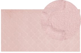 Rózsaszín műnyúlszőrme szőnyeg 80 x 150 cm GHARO Beliani