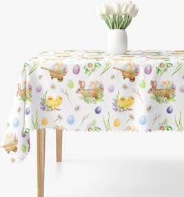 Goldea húsvéti szögletes teflonos asztalterítő - húsvéti szimbólumok 120 x 140 cm