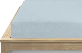 Molton fleece mikroszálas gumis lepedő jégkék 180 x 200 cm