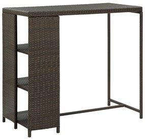 Barna polyrattan kerti tárolóláda 120 x 60 x 110 cm