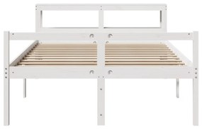 fehér tömör fenyőfa ágy időseknek fejtámlával 150 x 200 cm