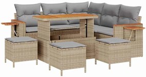 vidaXL Kerti Kanapé Szett párnával 9 pcs Beige és Világosszürke
